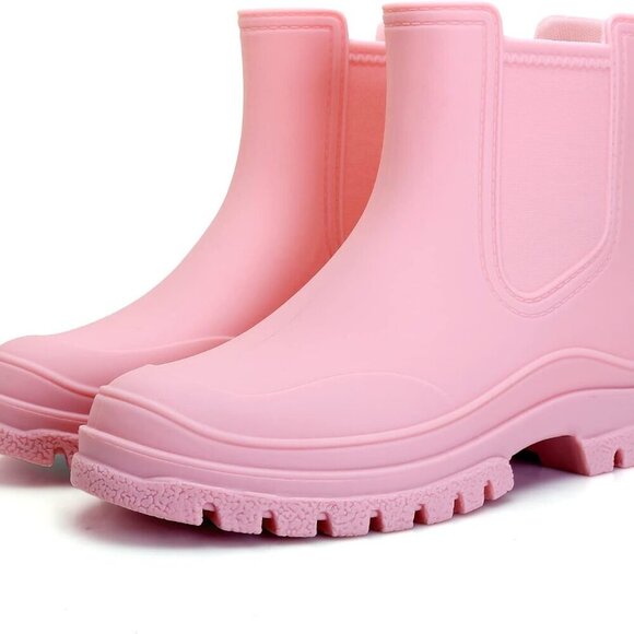 Other - Women's Waterproof Rain Boots Elastic Chelsea Mid Heel Ankle Garden Shoes